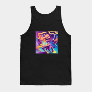 Curvy Calming Colors Abstract Design Tank Top